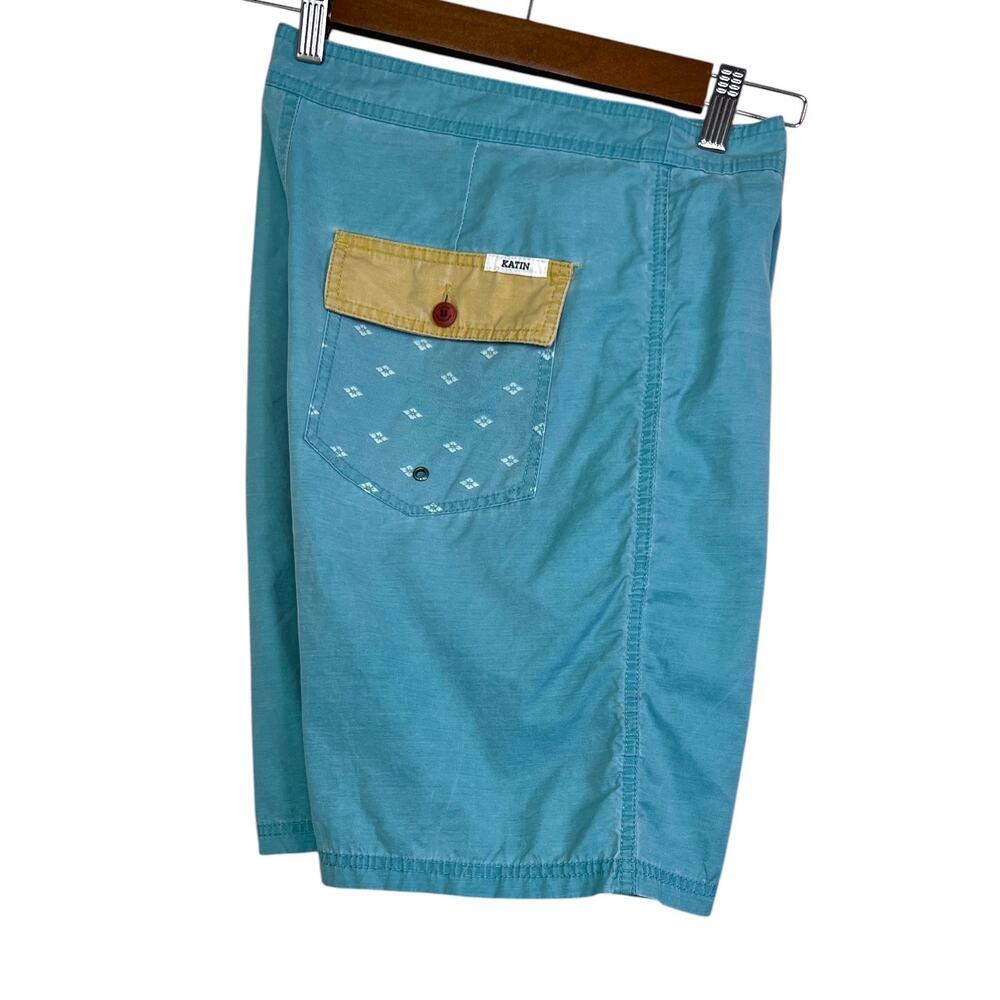 Katin 9" Board Shorts Mens Size 31 in Seafoam Green Pocket Swim Trunks
